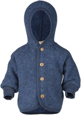 Kids Thermal Jacket Cardigan with Hood, Organic Merino Wool Fleece