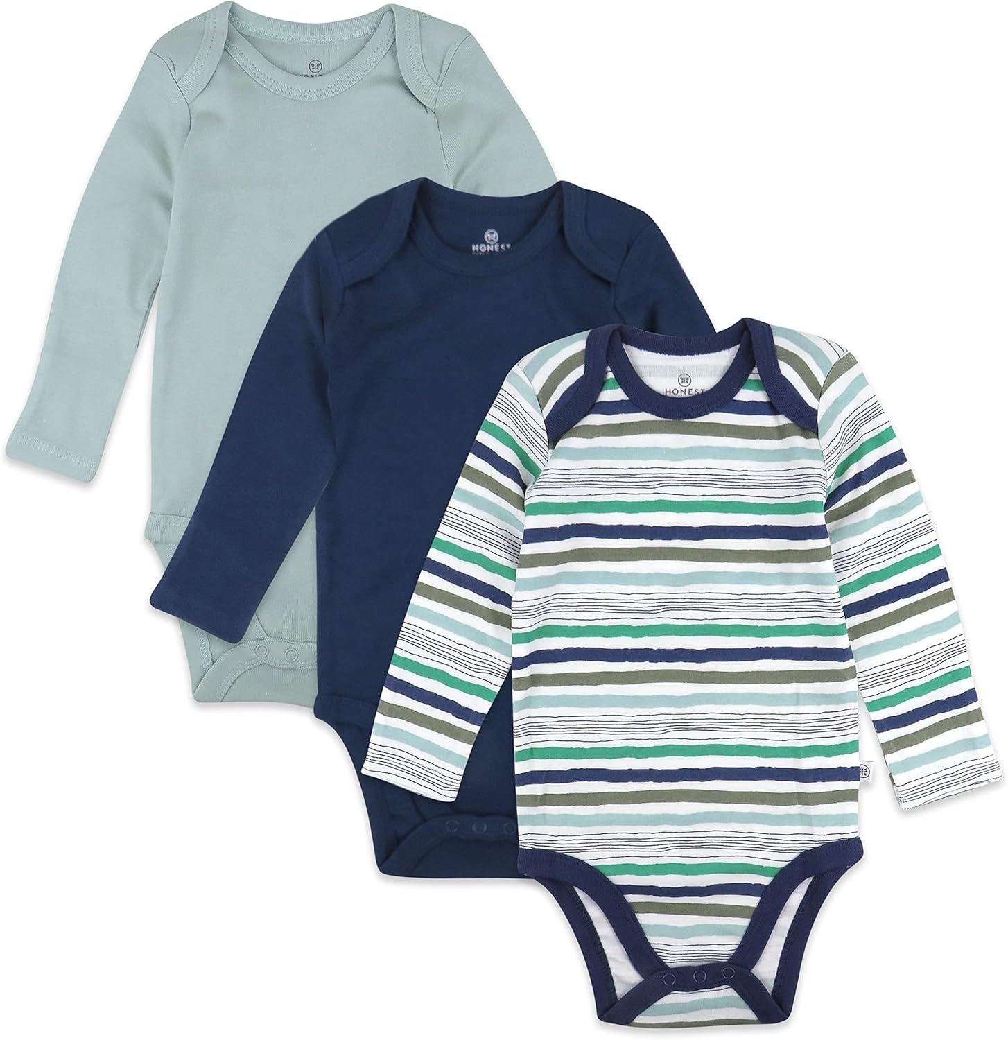 Baby 3-Pack Long Sleeve Bodysuits One-Piece Organic Cotton for Infants