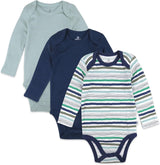 Baby 3-Pack Long Sleeve Bodysuits One-Piece Organic Cotton for Infants