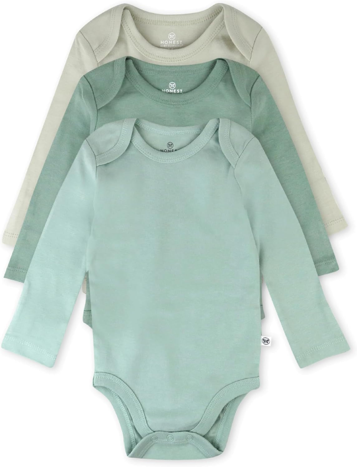 Baby 3-Pack Long Sleeve Bodysuits One-Piece Organic Cotton for Infants