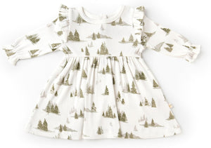 GOTS Organic Cotton Dress Girls Twirly Dress Play Party Holiday Dinner Toddler Baby Girl