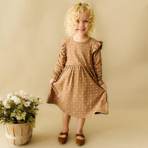 GOTS Organic Cotton Dress Girls Twirly Dress Play Party Holiday Dinner Toddler Baby Girl