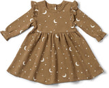 GOTS Organic Cotton Dress Girls Twirly Dress Play Party Holiday Dinner Toddler Baby Girl