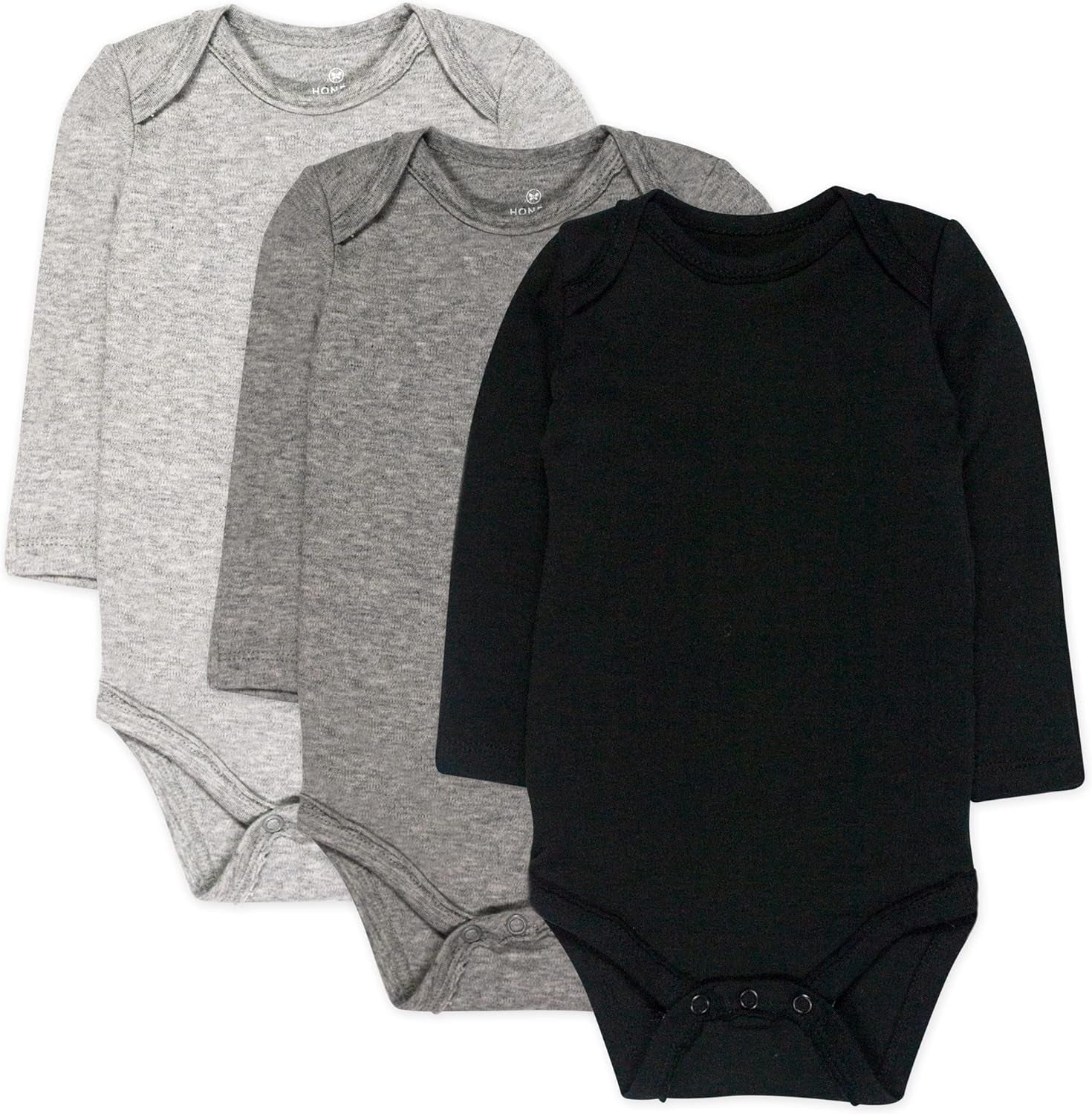 Baby 3-Pack Long Sleeve Bodysuits One-Piece Organic Cotton for Infants